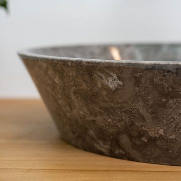 wohnfreuden Aufsatzwaschbecken Marmor Waschbecken 45 cm grau (Kein Set), 8_102408