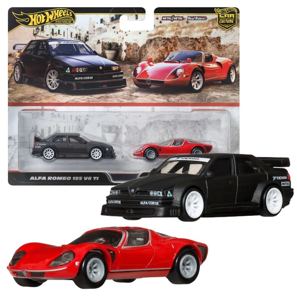 Hot Wheels Spielzeug-Rennwagen Alfa Romeo 155 V6 TI & Alfa Romeo 33 Hot Wheels Premium Fahrzeuge