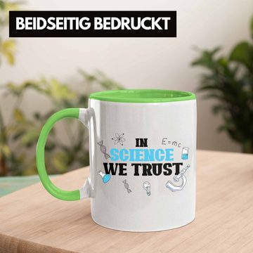 Trendation Tasse Tasse Spruch "In Science We Trust" Lustiges Geschenk für Wissenschaftl