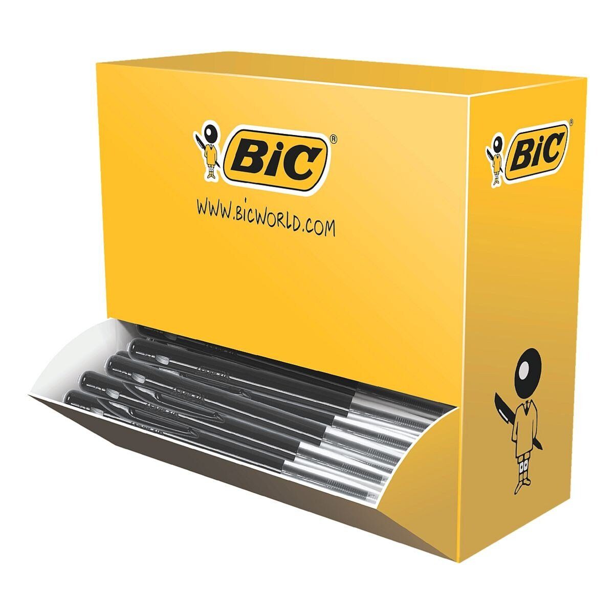 BIC Kugelschreiber M10, (100-tlg), mit transparentem Schaft