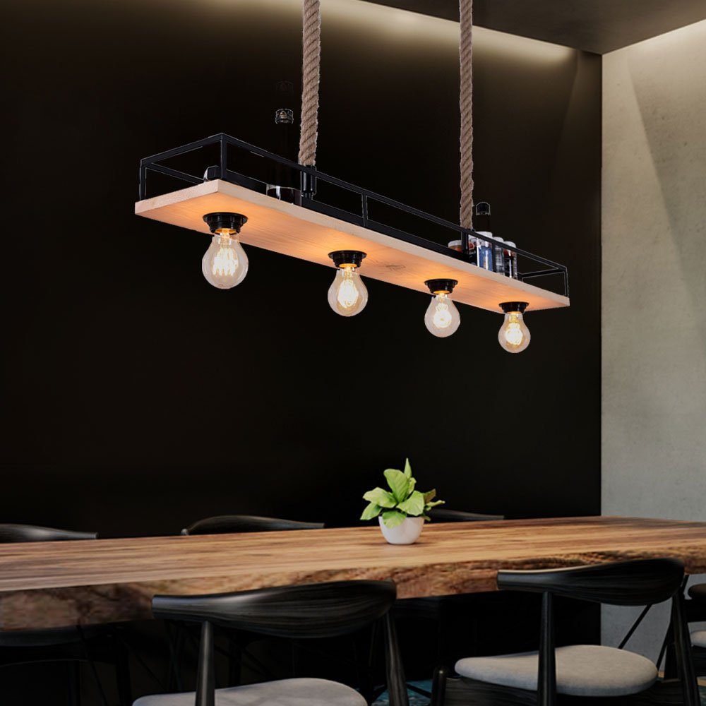 GLOBO LIGHTING Hängeleuchte, Leuchtmittel nicht inklusive, Hängelampe Holzleuchte Deckenleuchte Wohnzimmer
