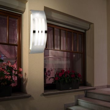 etc-shop Außen-Wandleuchte, Leuchtmittel nicht inklusive, 2er Set Außen Bereich Wand Beleuchtungen Garten Haus Lampen Edelstahl