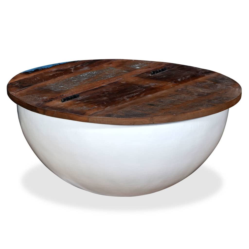 vidaXL Couchtisch Couchtisch Altholz Massiv Weiß günstig online kaufen