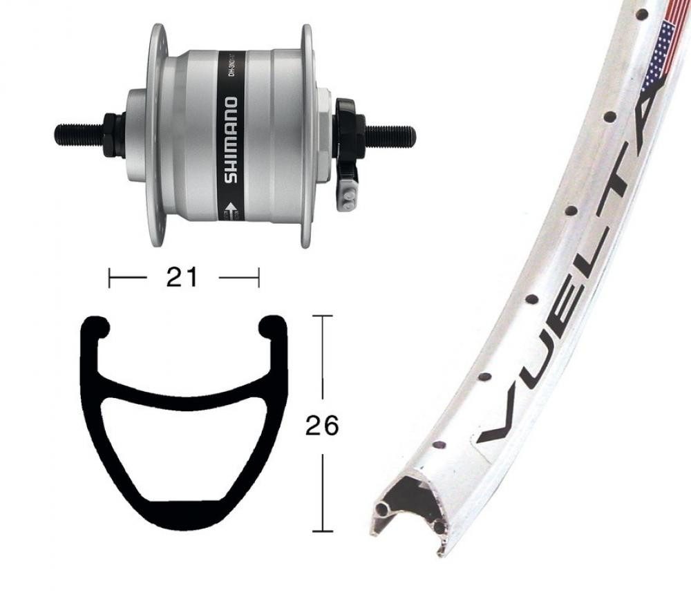 BikeParts Laufrad Bike-Parts Laufrad, Vorderrad 28X1.75 Zoll Nabendynamo DH-C3003 NT 36