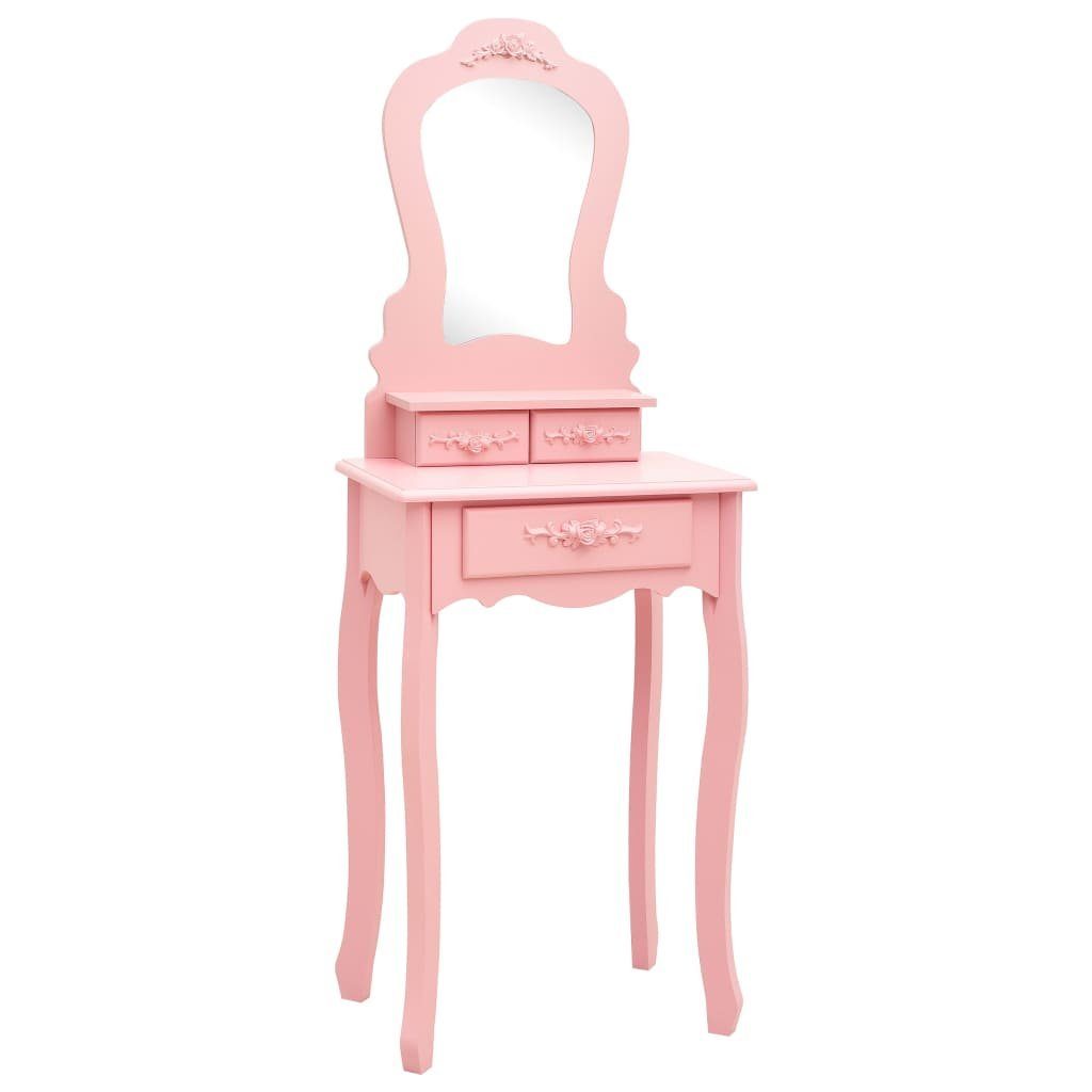 vidaXL Schminktisch Schminktisch-Set mit Hocker Rosa günstig online kaufen