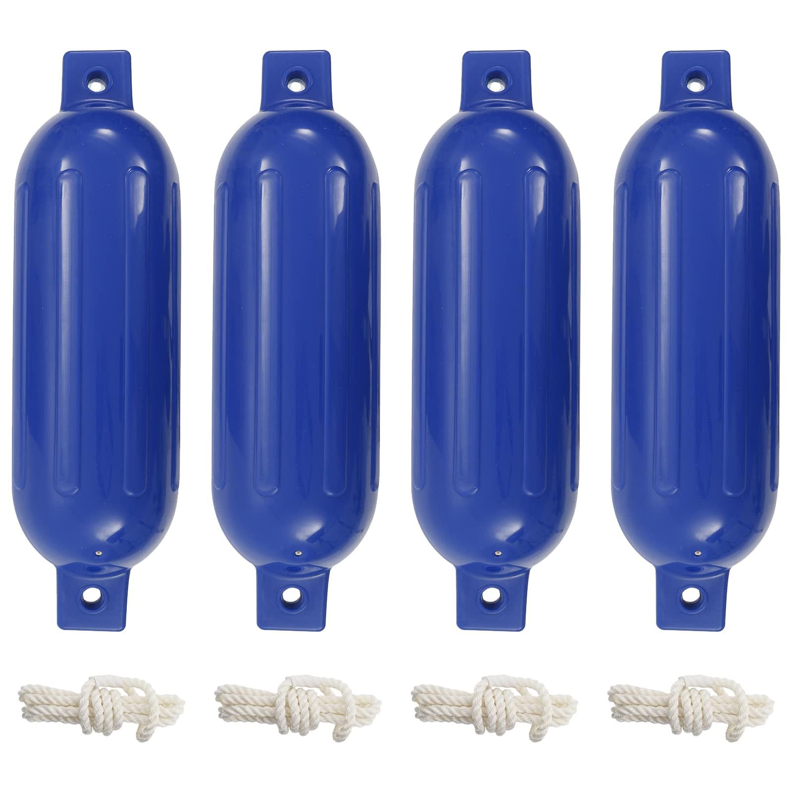 vidaXL Motorboot Bootsfender 4 Stk. Blau Ø 14x50 cm PVC, (4-St)