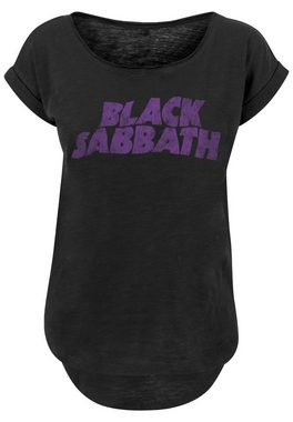 F4NT4STIC T-Shirt Black Sabbath Heavy Metal Band Wavy Logo Distressed Black Print