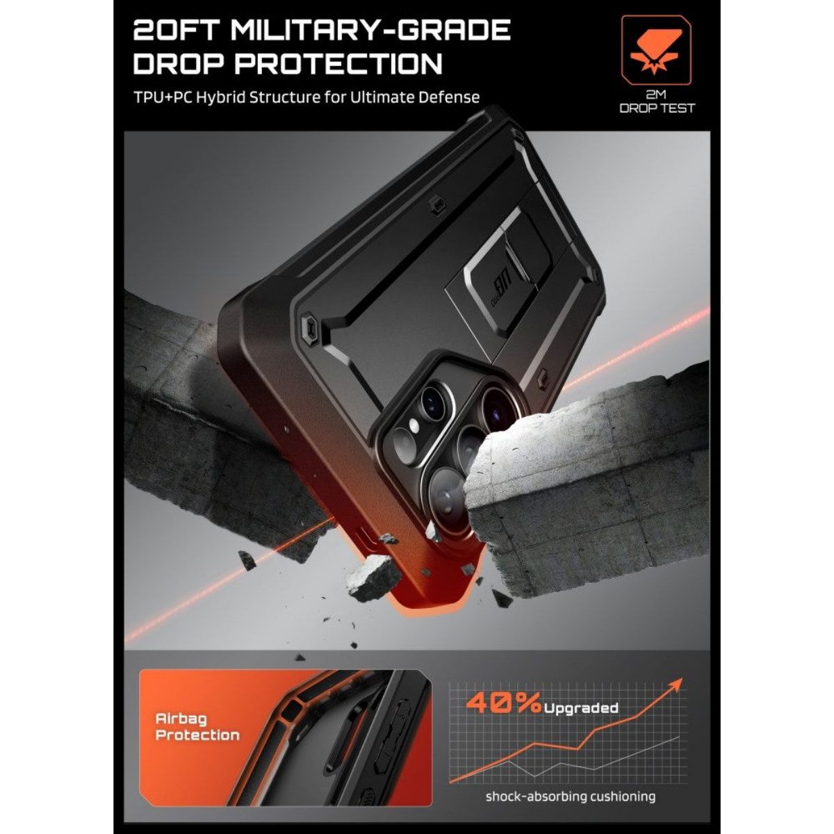 Supcase Handyhülle Unicorn Beetle Pro Hülle + Glas für Samsung Galaxy S26 Ultra Schwarz 6,9 Zoll, Set mit 2 Schutzgläsern für erweiterten Rundumschutz