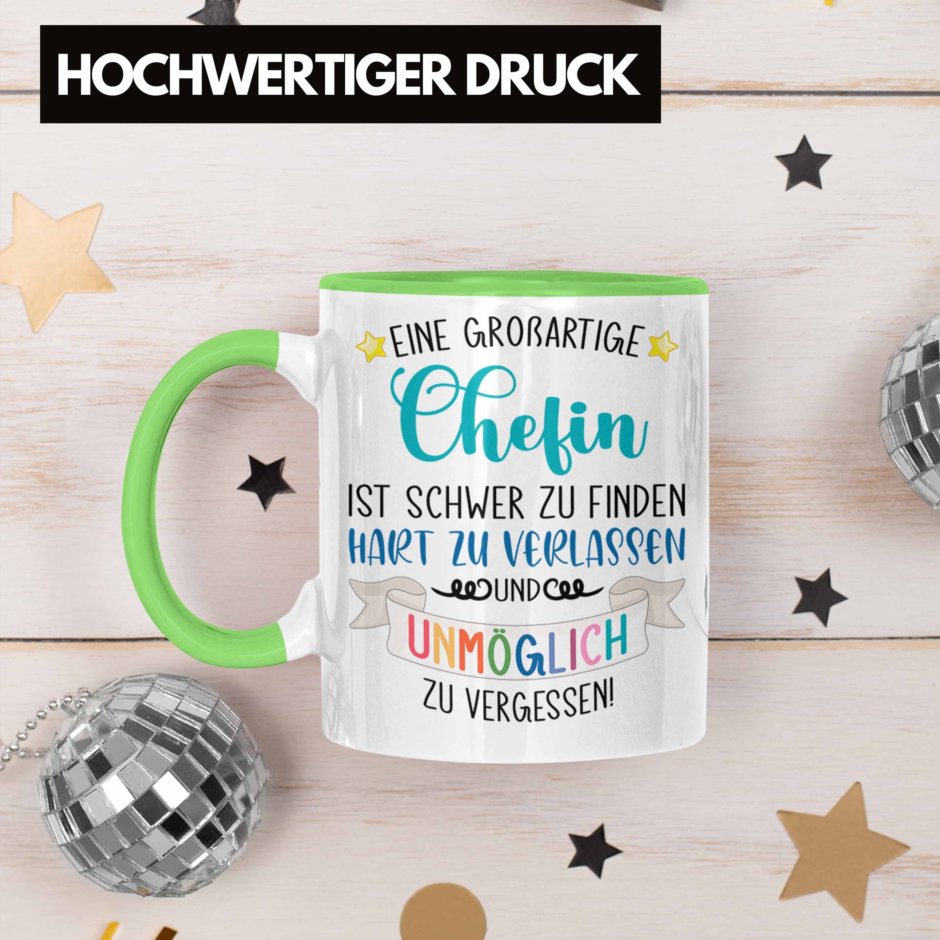 Trendation Tasse Trendation - Chefin Abschied Abschiedsgeschenk Chefinnen Tasse mit Spr