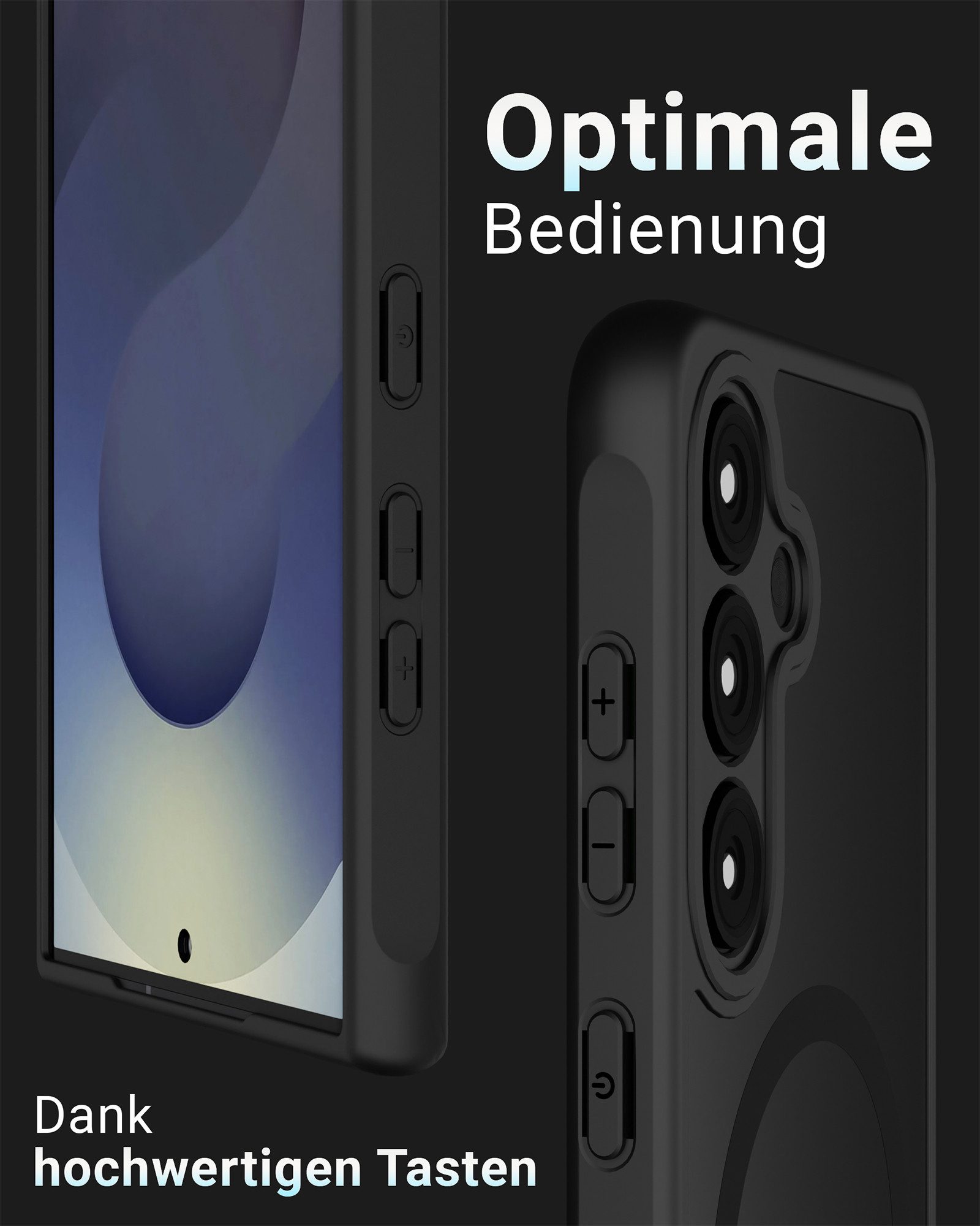 GreenHec Handyhülle Hülle Samsung S26 S25 S24 S23 S22 + Ultra FE MagSafe Case Magnet Black, Schwarz Cover Magnetische Schutz HandyHülle für Galaxy Ultra Plus ED – Bild 4 von 5