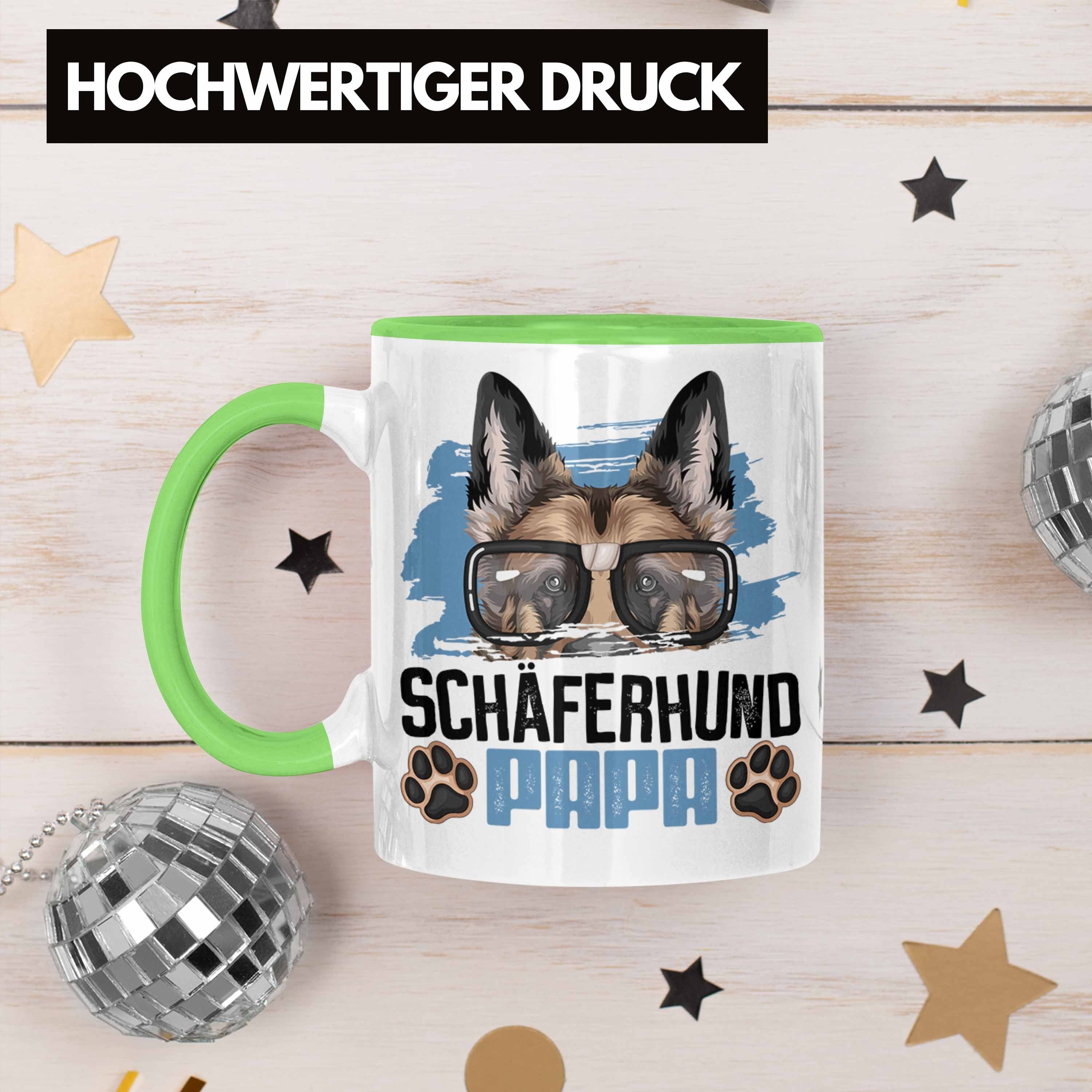 Schäferhund Tasse Papa Spruch Grün Besitzer Trendation Geschenk Geschenkidee Lustiger Tasse