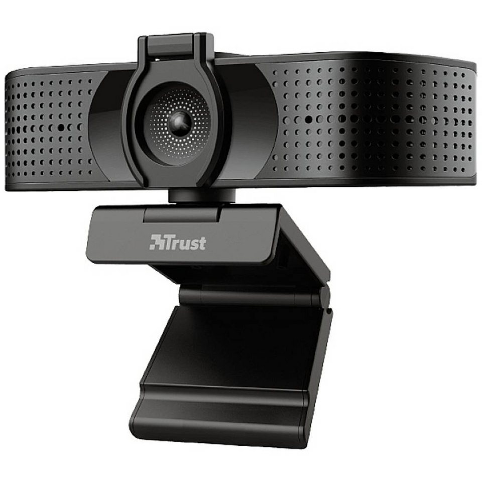 Trust 4K Ultra HD Webcam Webcam (Standfuß, Klemm-Halterung), Zwei  integrierte Mikrofone