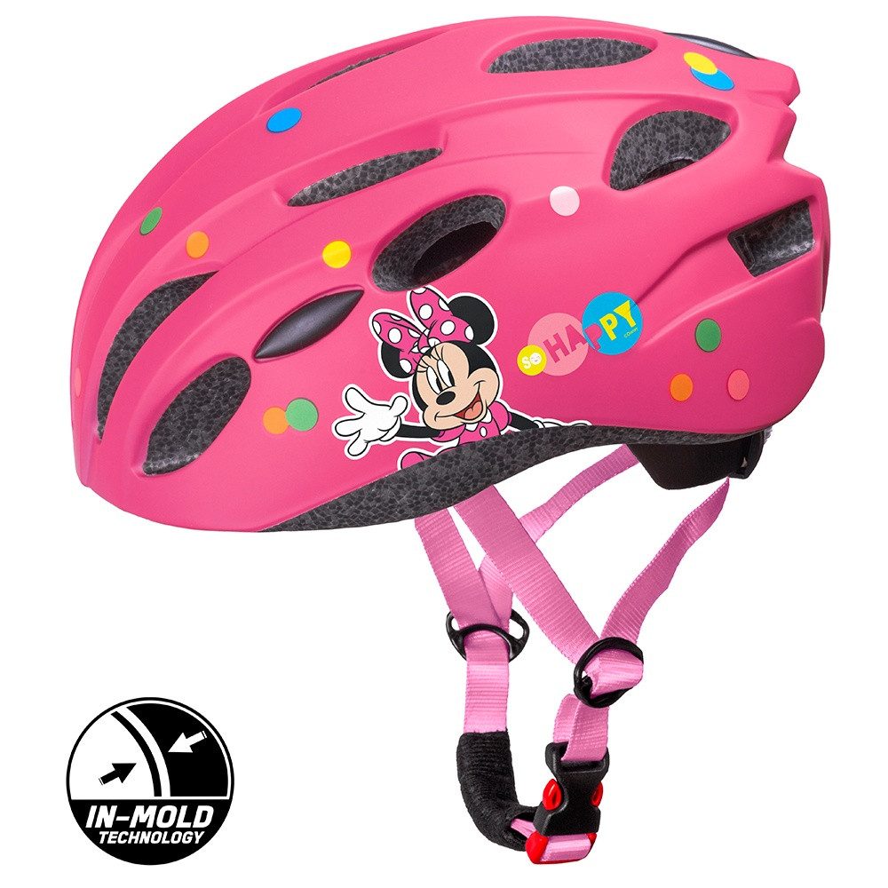 Kinderfahrradhelm Disney "Happy Minnie", PINK, M: 52-56cm, In-Mold-Tec, ab ca. 6 Jahre