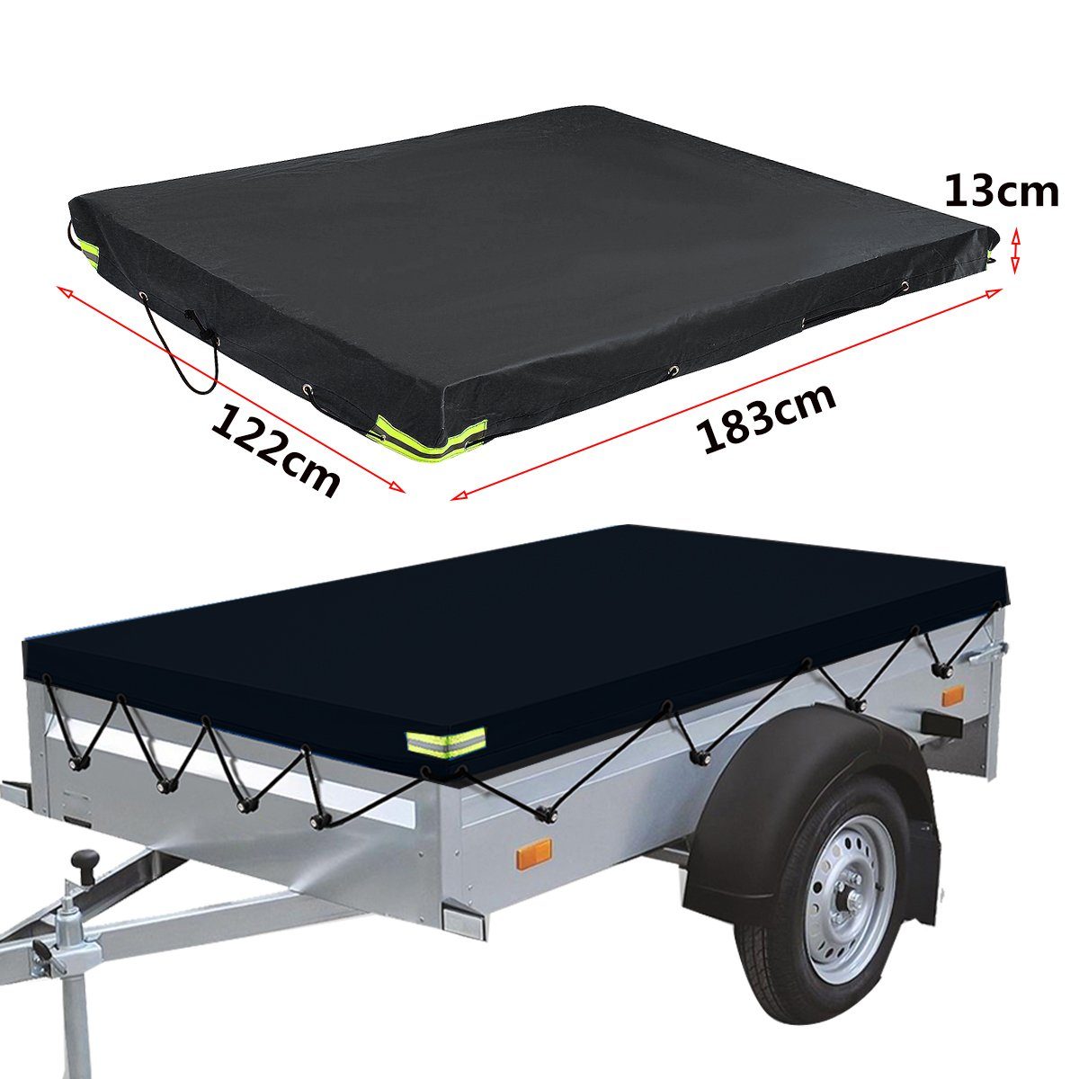 AUDEW Autoplane, Anhängerabdeckung LKW Flachplane mit Gummiseil 183x122x13cm Für Stema