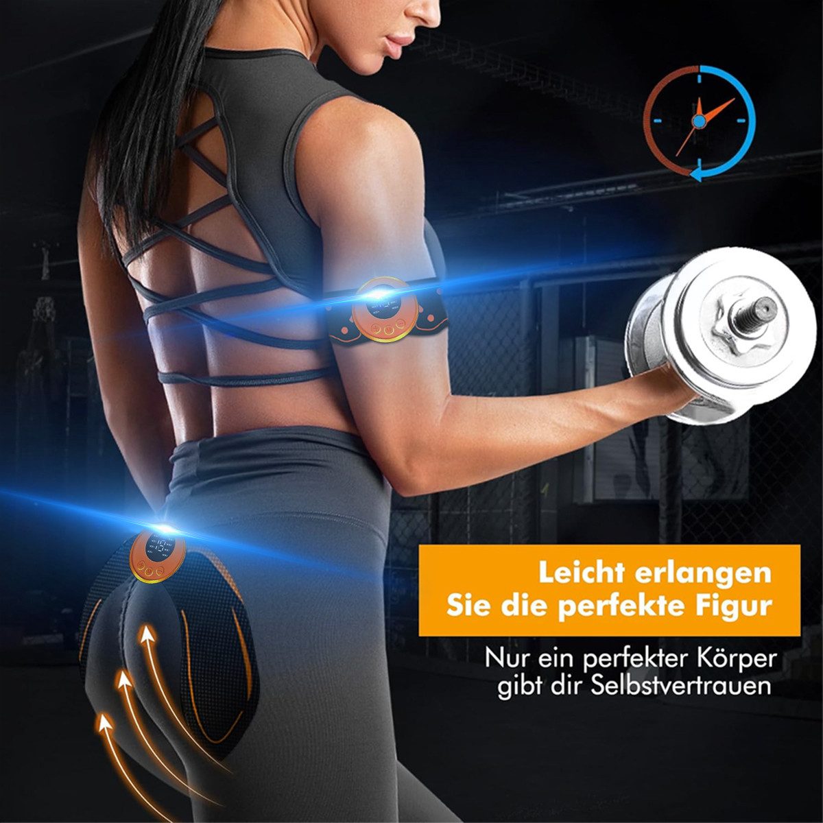 FOSMET EMS-Bauchmuskeltrainer 2026 Neuestes EMS-Trainingsgerät, EMS-Bauchmuskeltrainer Elektrisch, (4 Stück,effektives Training von Bauch,Rücken,Taille,Gesäß,Armen,Beinen,für Herren und Damen zum Muskelaufbau, 3-in-1 USB,Bauchtrainer EMS Trainingsgerät,für Herren und Damen zum), 8 Modi & 19 Intensitäten, Ganzkörper ABS/Bauch/Arm/Bein/Po Trainer