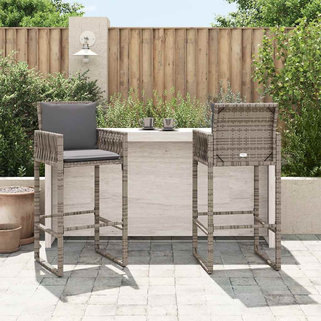 vidaXL Gartenstuhl Garten-Barhocker mit Kissen 2 günstig online kaufen