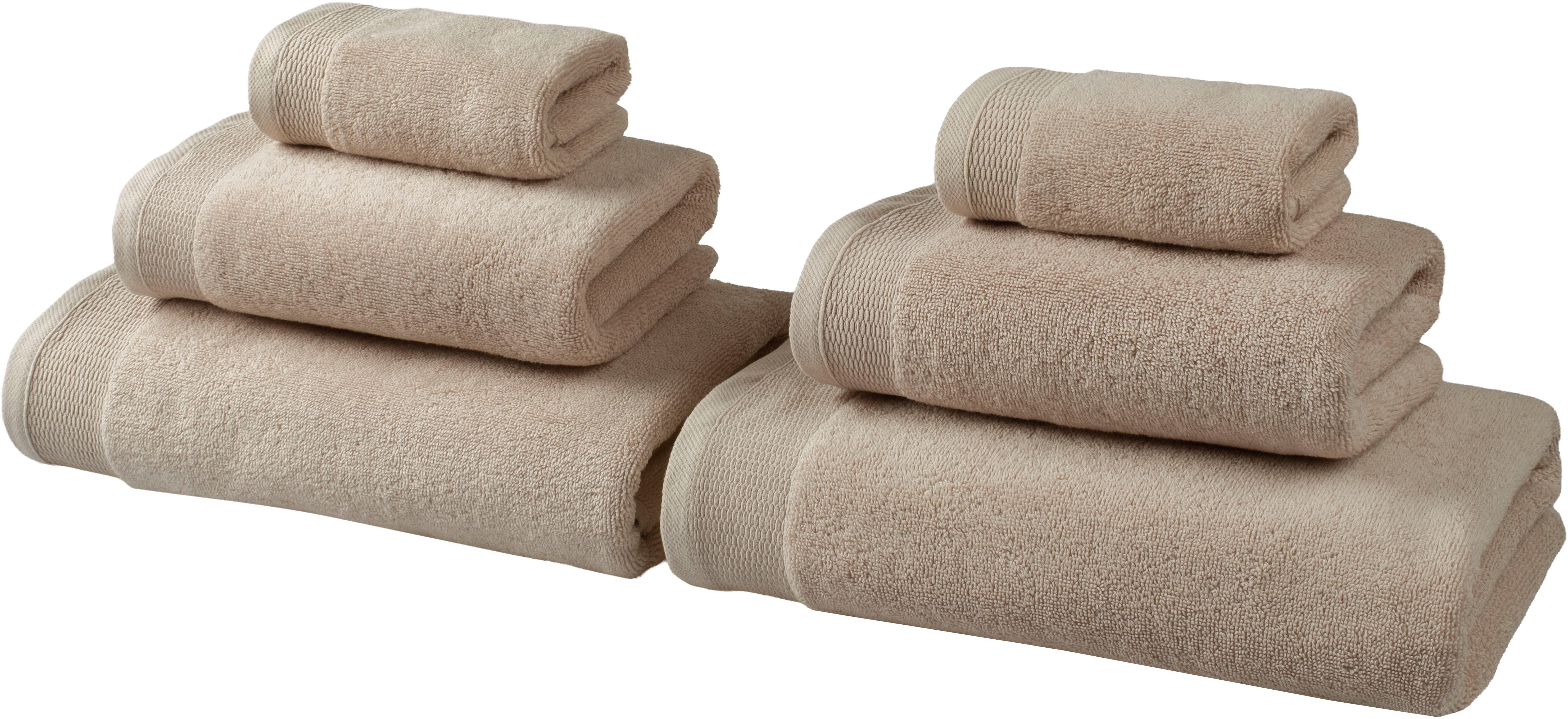 OTTO home Handtuch Set Fenya, flauschig und weich, Premium Handtücher, 550 gr/m², Walkfrottier (Set, 6-St), mit Bordüre, Set, 100% Baumwolle, Hotel-Qualität, 5 Jahre Garantie