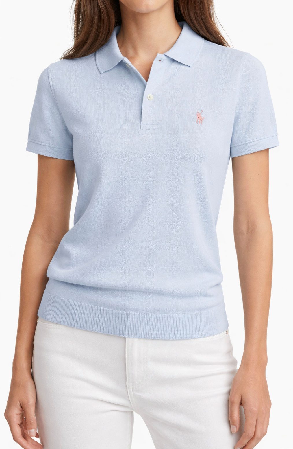 Polo Ralph Lauren Poloshirt Damen Strick Polo Hemd Pima-Baumwolle sofortige Authentifizierung über das Ralph Lauren-System möglich