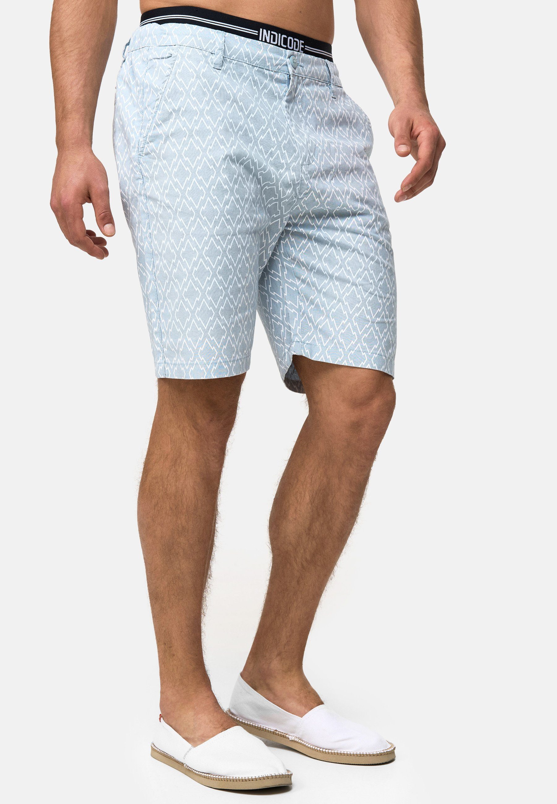 Indicode Chinoshorts Apostolis mit geometrischen Muster günstig online kaufen