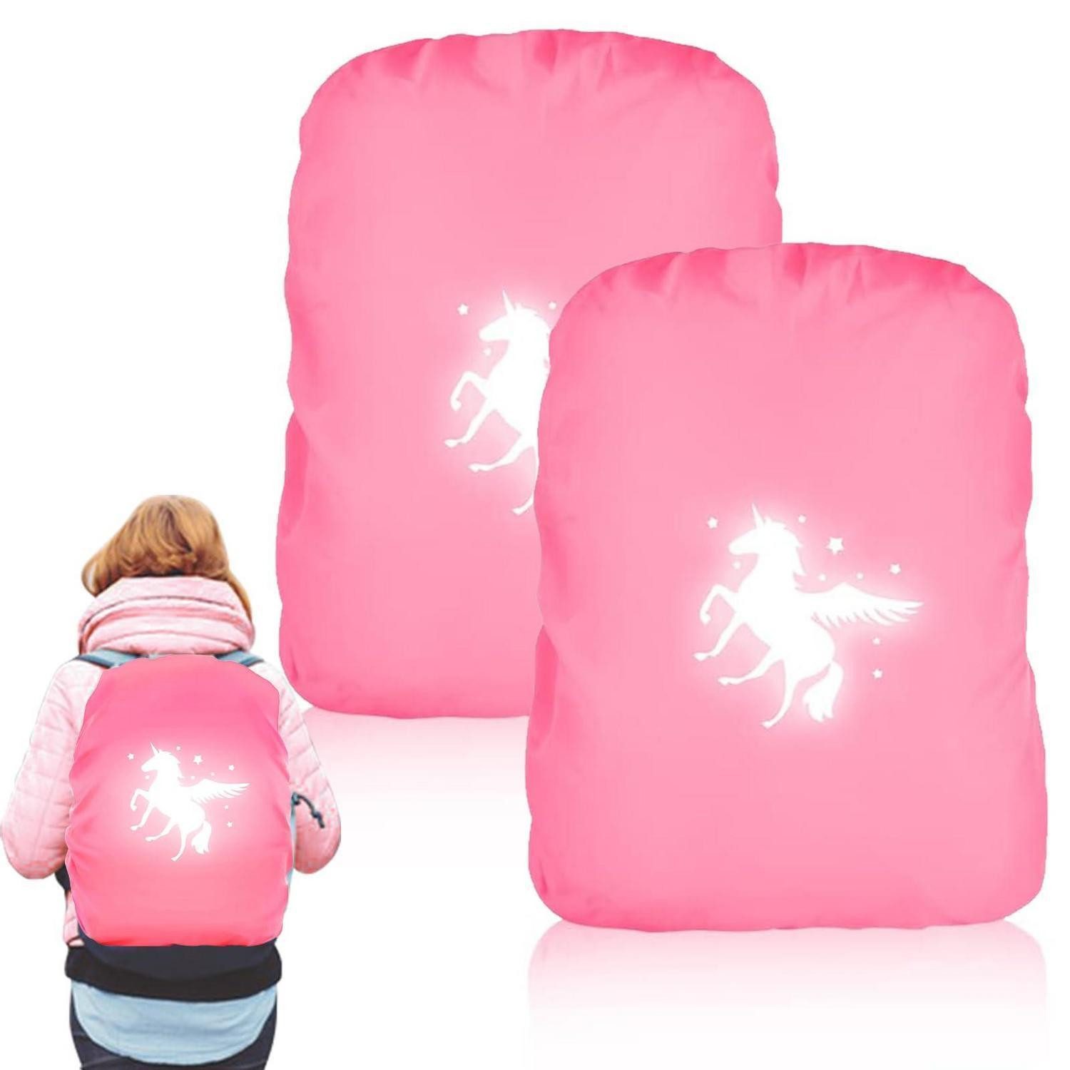 LuxusKollektion Rucksack-Regenschutz Regenhülle Kinder Rucksack Einhorn Reflektierend (2-St)