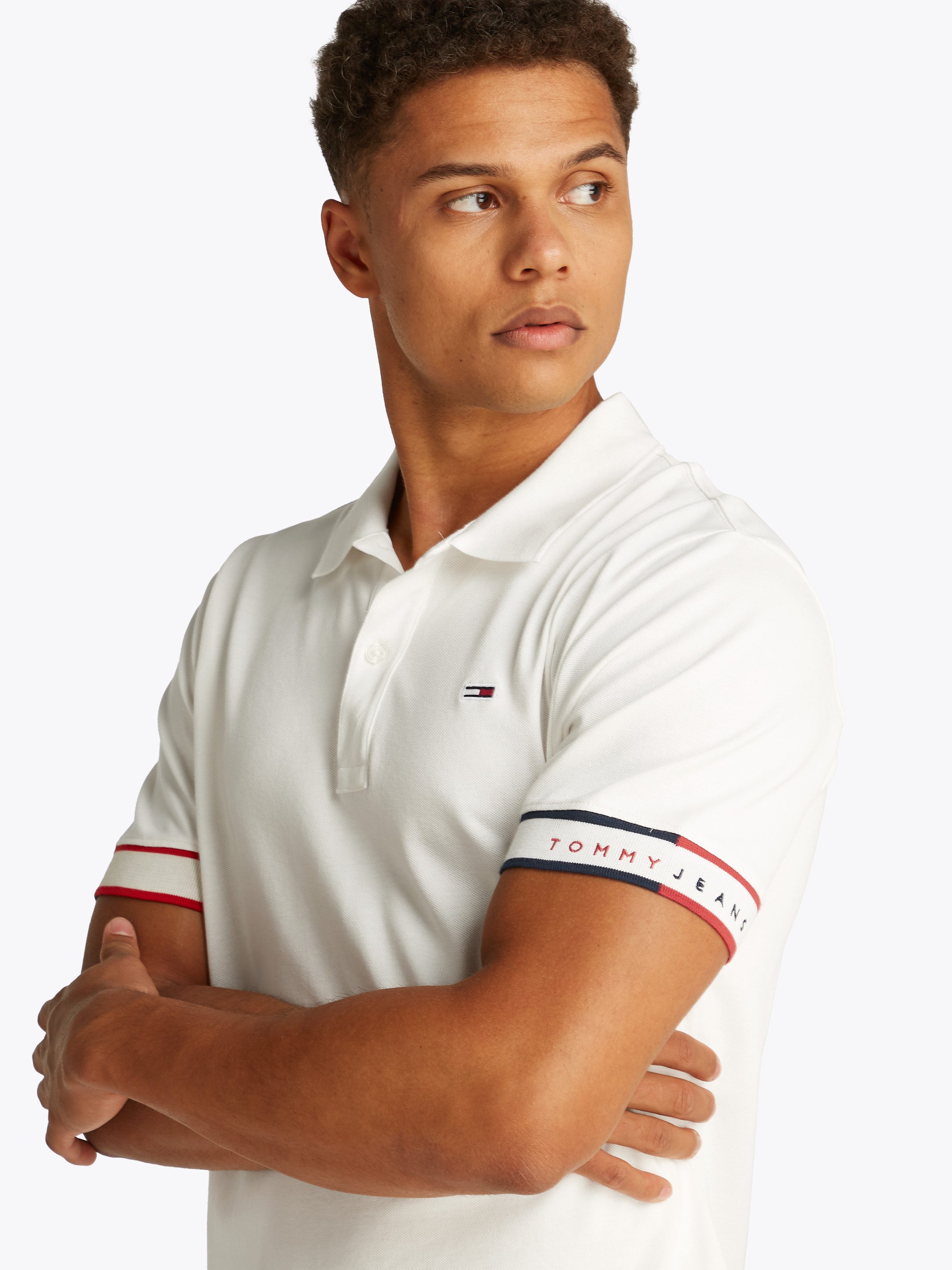 Tommy Jeans Plus Poloshirt TJM SLIM FLAG CUFF POLO EXT Große Größen günstig online kaufen