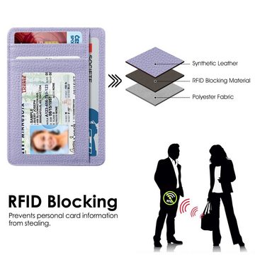 Fintie Geldbörse Flache Geldbörse Kartenetui, Premium Kunstleder RFID-Blocker, Slim Geldbeutel Kreditkartenetui mit ID-Fenster & Schnellzugriff-Fach