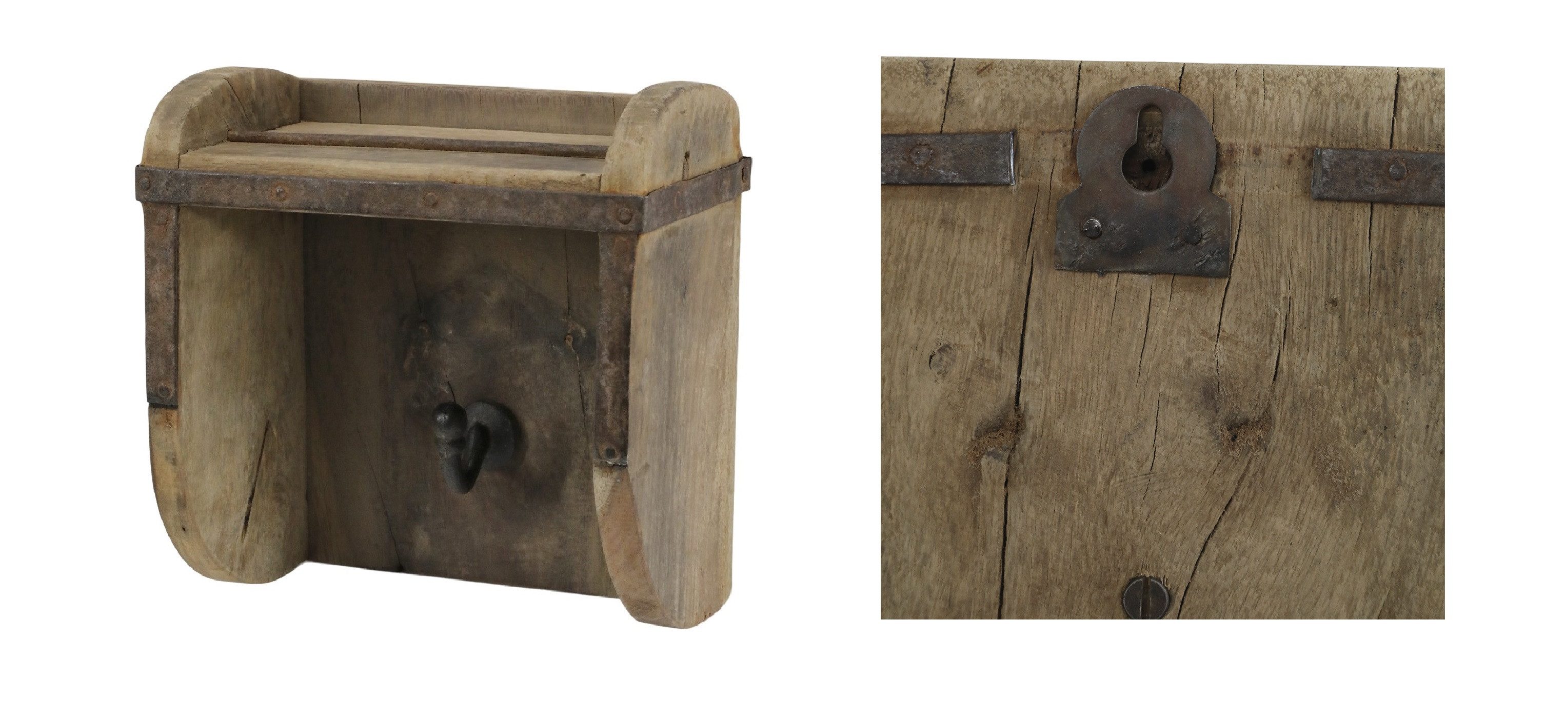 Chic Antique Wandregal Garderobe Regal Wandregal Holz 1 Haken H 15 / L14 / B 8cm Chic