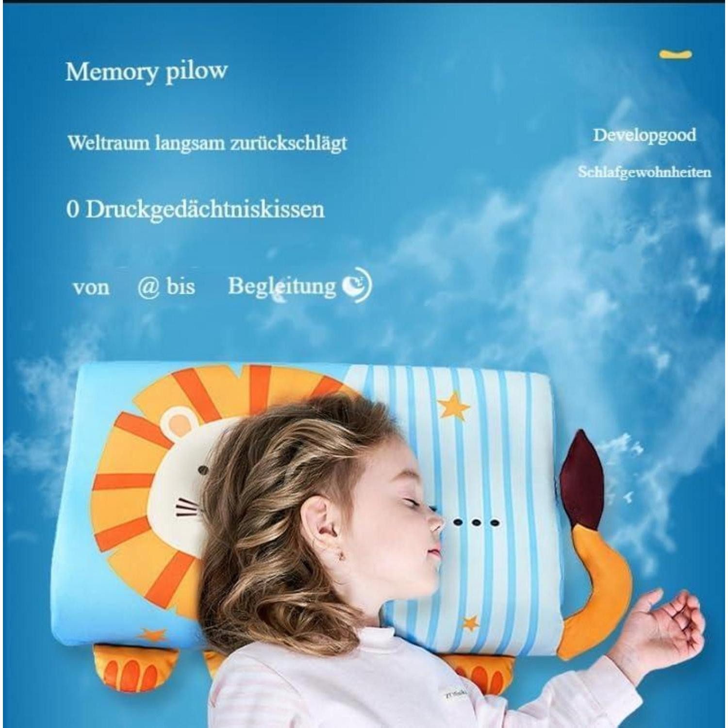 LuxusKollektion Babykissen Kinderkissen Ergonomisch Atmungsaktiv Bezug Kawaii Blauwal 45*27 cm