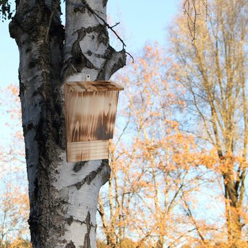 relaxdays Tierhaus Fledermauskasten aus geflammten Holz