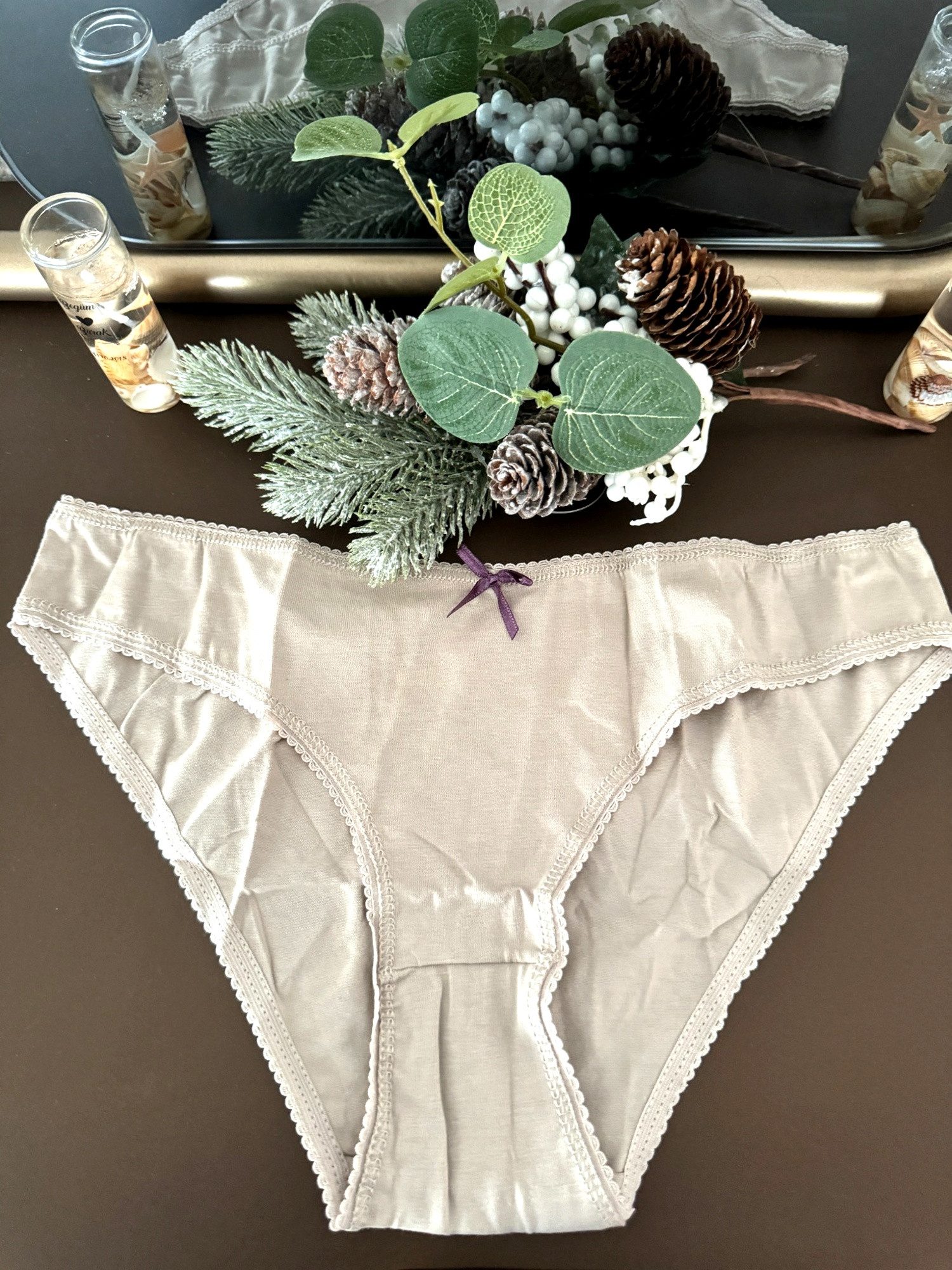 Slip Damen Slip 7er Pack – Gemustert, Baumwolle, Mit Schleifchen
