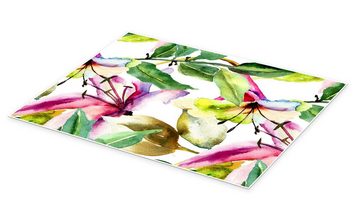 Posterlounge Poster Editors Choice, Lilien in Aquarell, Grafikdesign