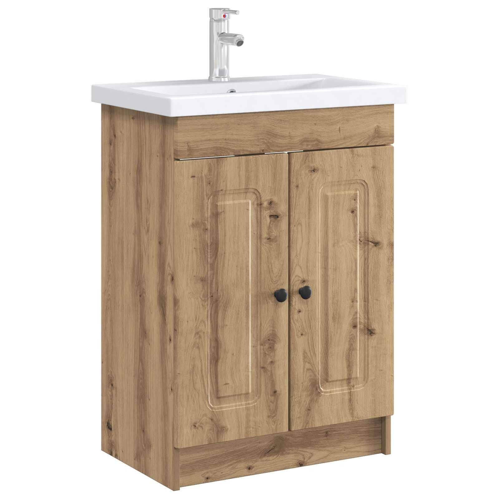 vidaXL Badezimmerspiegelschrank Unter dem Waschbecken Badschrank Artisan-Eiche (1-St) – Bild 3 von 5