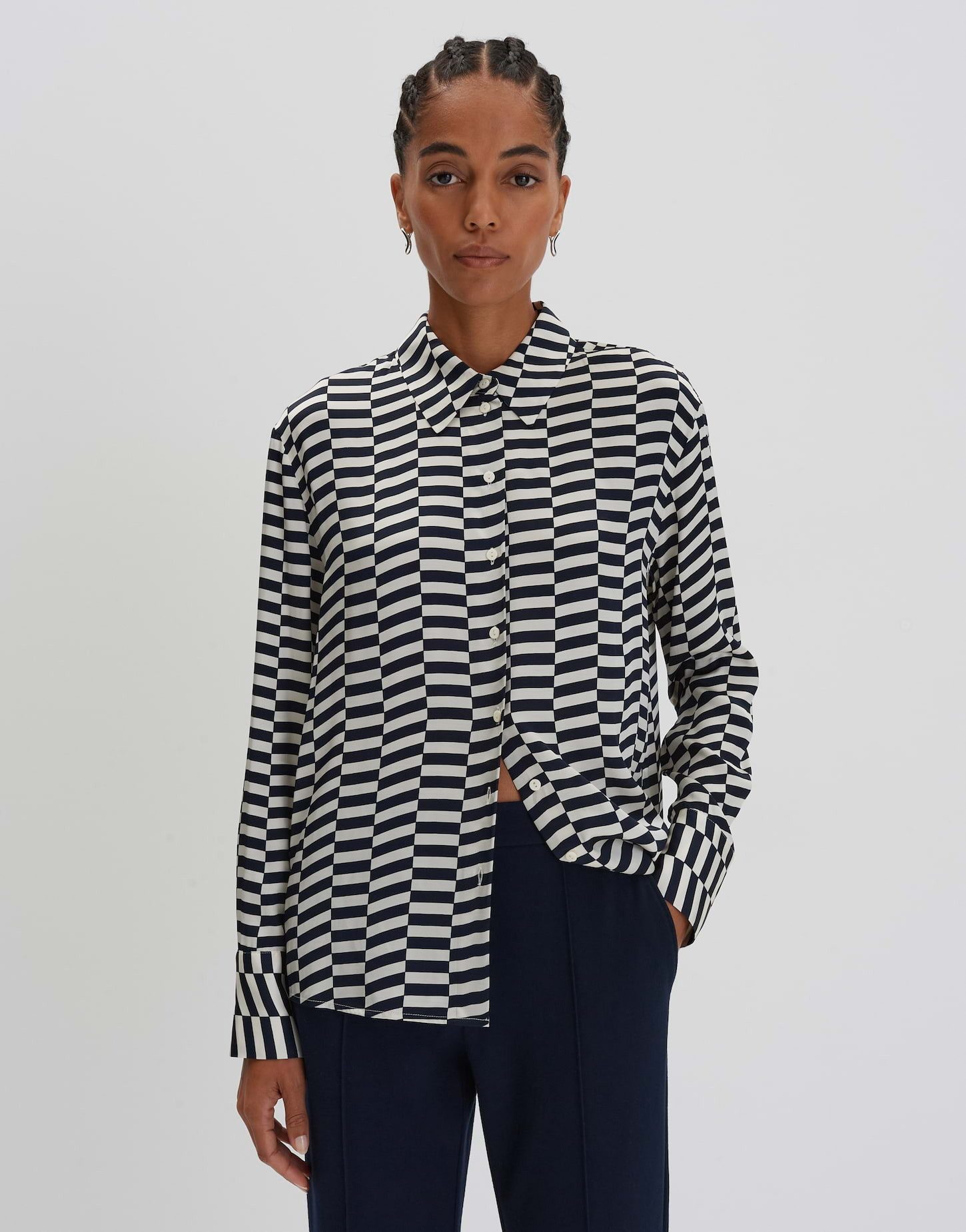 Langarmbluse Printbluse ZPHERE Loose aus nachhaltiger Viskose