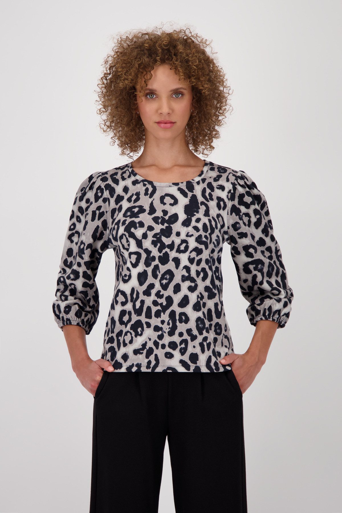 Monari Sweater Sweatshirt Leodruck Allover Mit günstig online kaufen