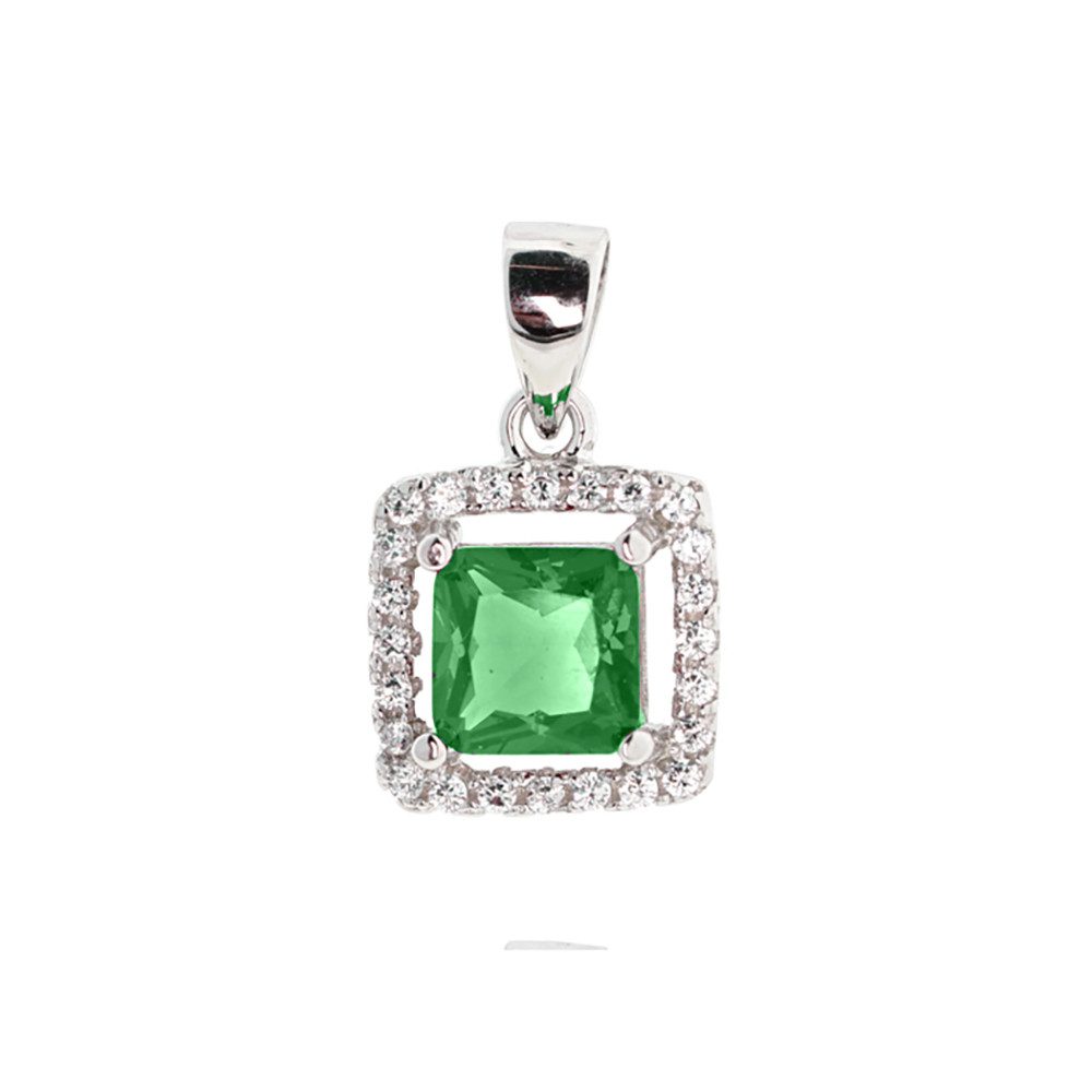 Golders Kettenanhänger Anhänger aus 925 Silber mit Zirkonia in 4 Farben (1-tlg), 925 Sterling Silber Silberschmuck für Damen