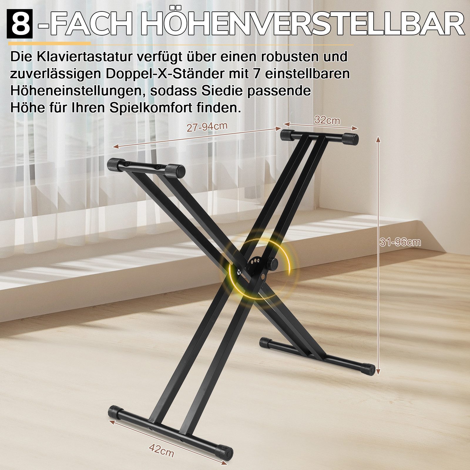 LALAHO Digitalpiano E Piano 88 Tasten, Keyboard für Kinder und Erwachsene, Dual-Bluetooth, mit/ohne Ständer, für Kinder und Erwachsene