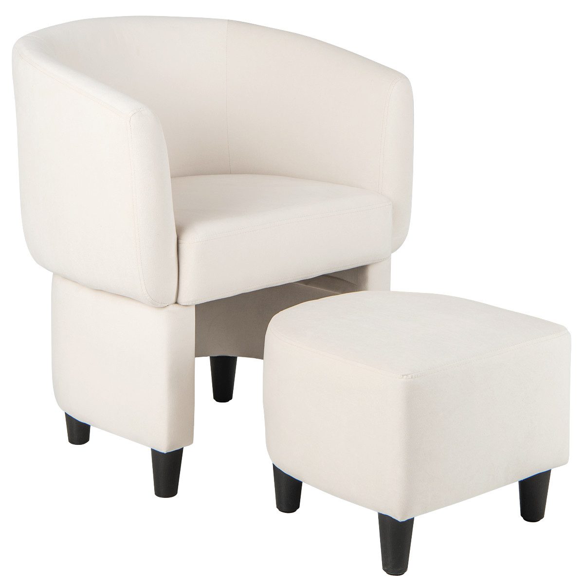 COSTWAY Relaxsessel, Sessel Samt, mit Fußhocker, gepolstert, platzsparend günstig online kaufen