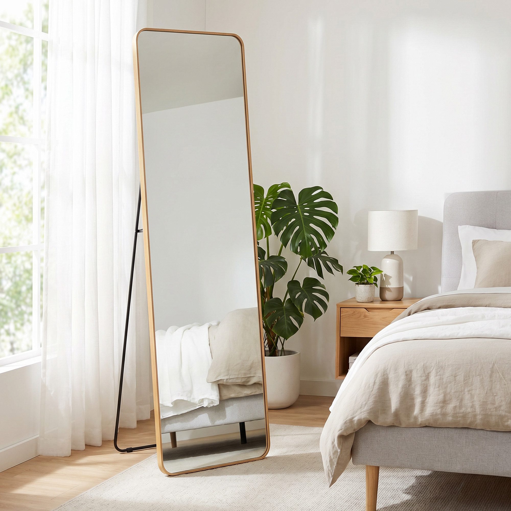 OTTO home Spiegel Standspiegel Addrik, wahlweise in 2 Größen 150x40cm oder 160x50cm (als Wandspiegel und Standspiegel einsetzbar, Rahmen aus Metall), Ganzkörperspiegel mit Sicherheitsglas, in verschiedenen Farben
