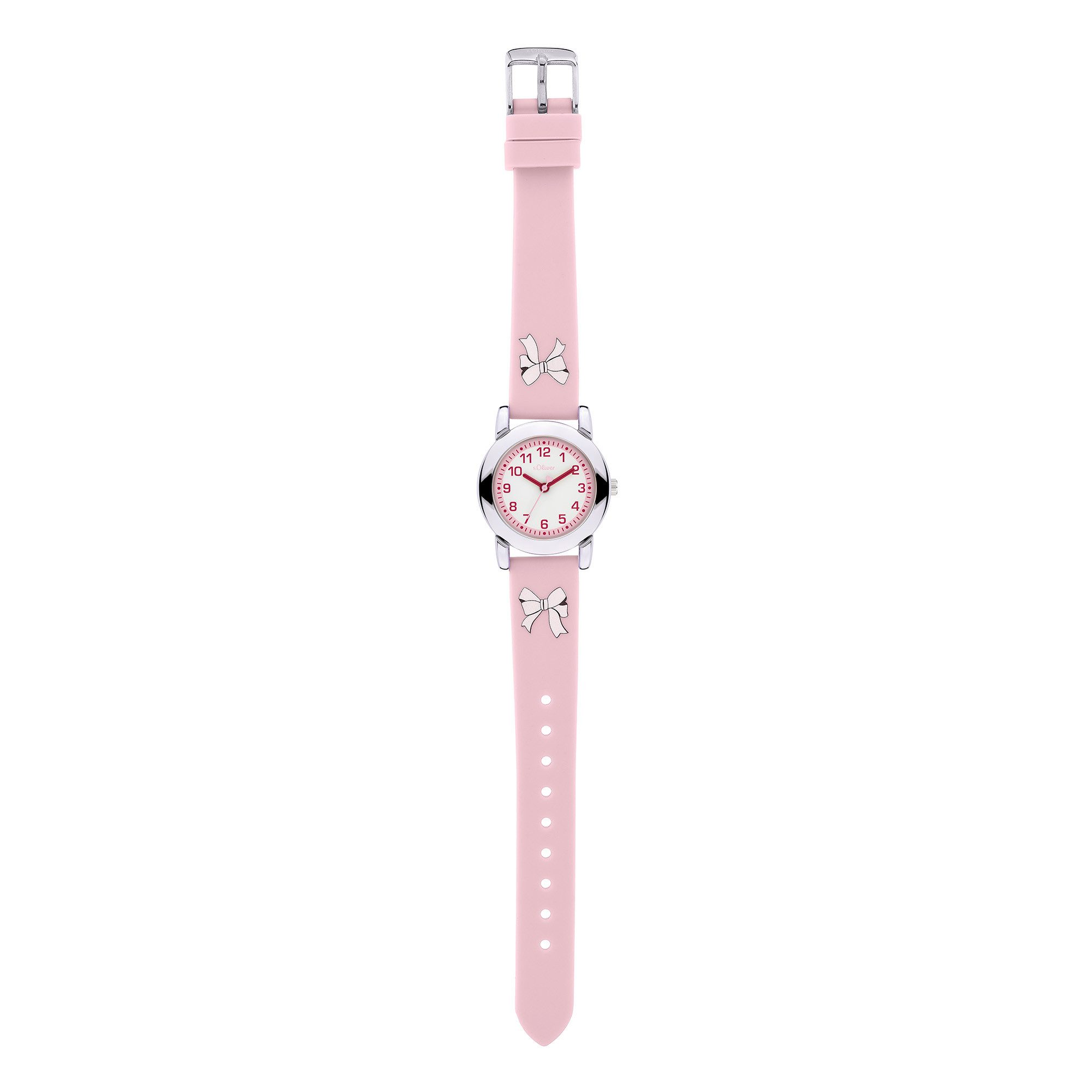 s.Oliver Quarzuhr The Joy Time SO-4509-PQ, Armbanduhr, Silikonarmband, Kinderuhr, Mädchen, analog