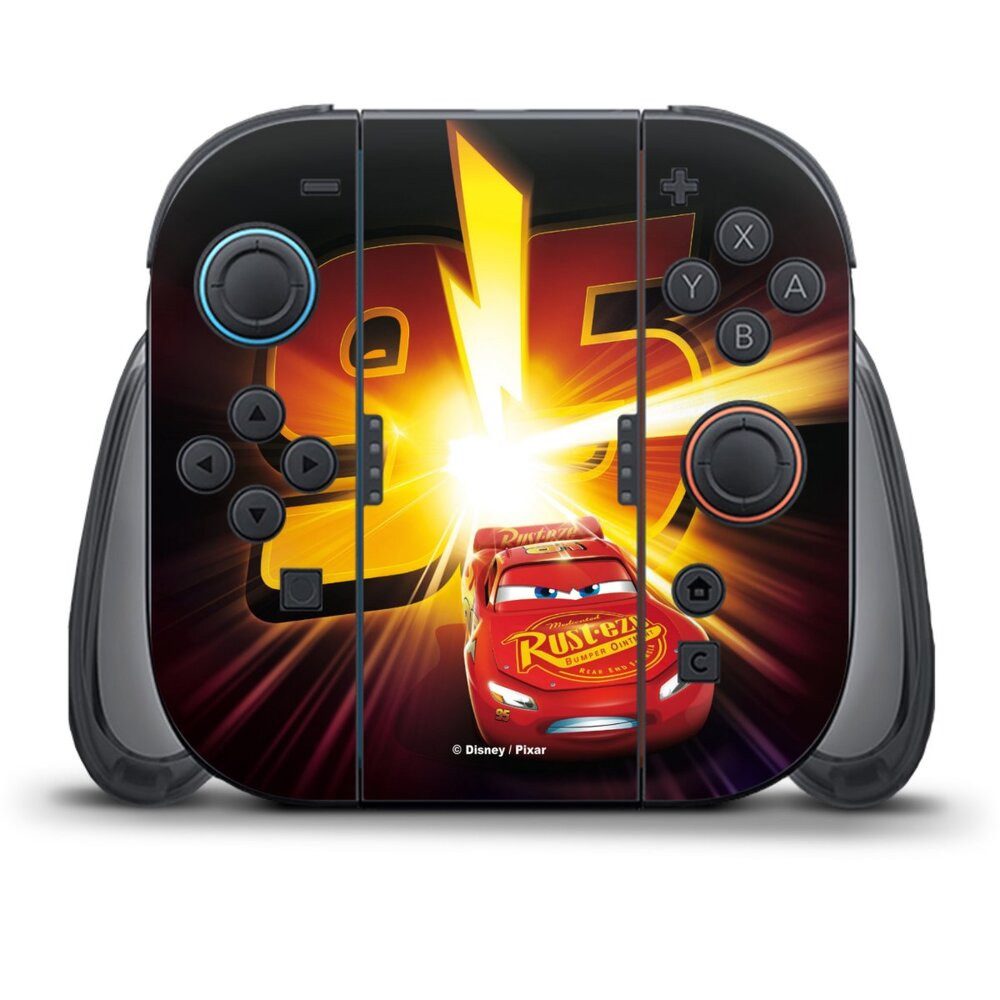 DeinDesign Konsolen-Cover Offizielles Lizenzprodukt Cars Lightning Mcqueen 95 Cars3 Lightning 95, Nintendo Switch 2 Controller Skin Aufkleber Sticker Folie