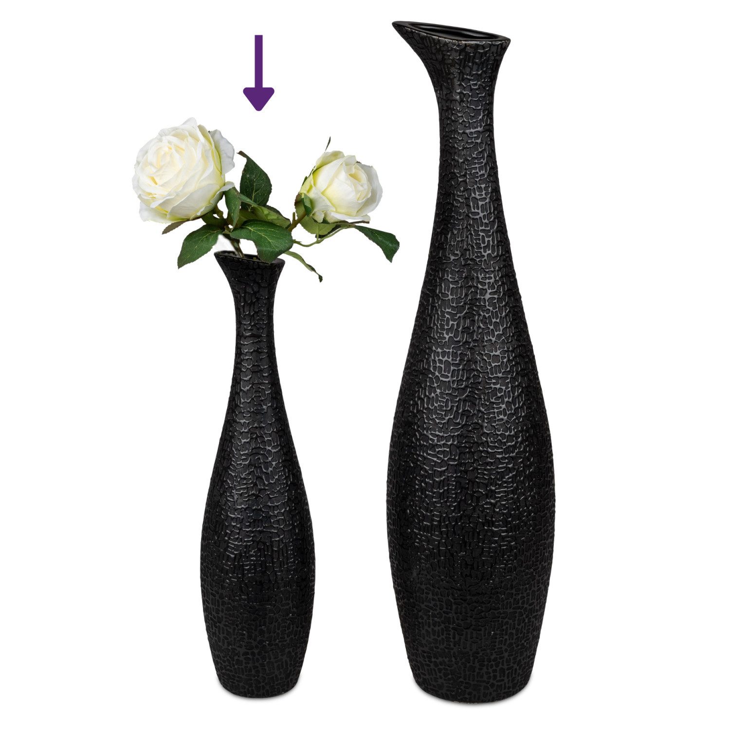 formano Bodenvase Modern Black, Dekovase, Schwarz, günstig online kaufen