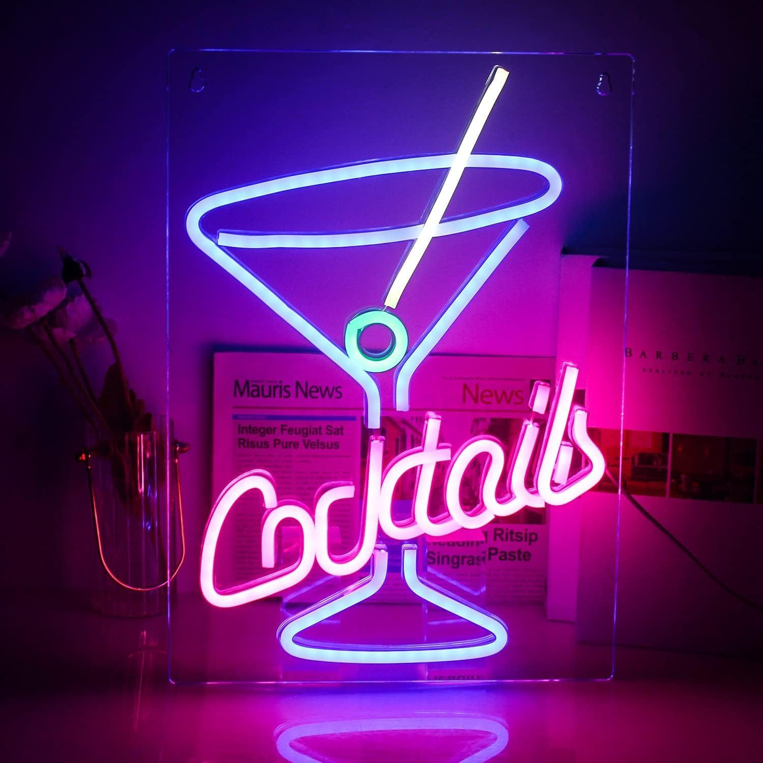 MUPOO LED Dekolicht LED Neonschild Cocktail günstig online kaufen