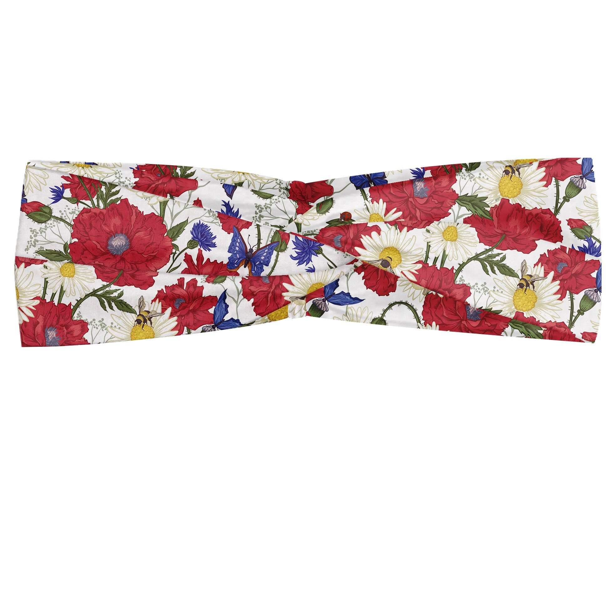 Abakuhaus Stirnband Elastisch und Angenehme alltags accessories Blumen Blooming Rote Mohnblumen