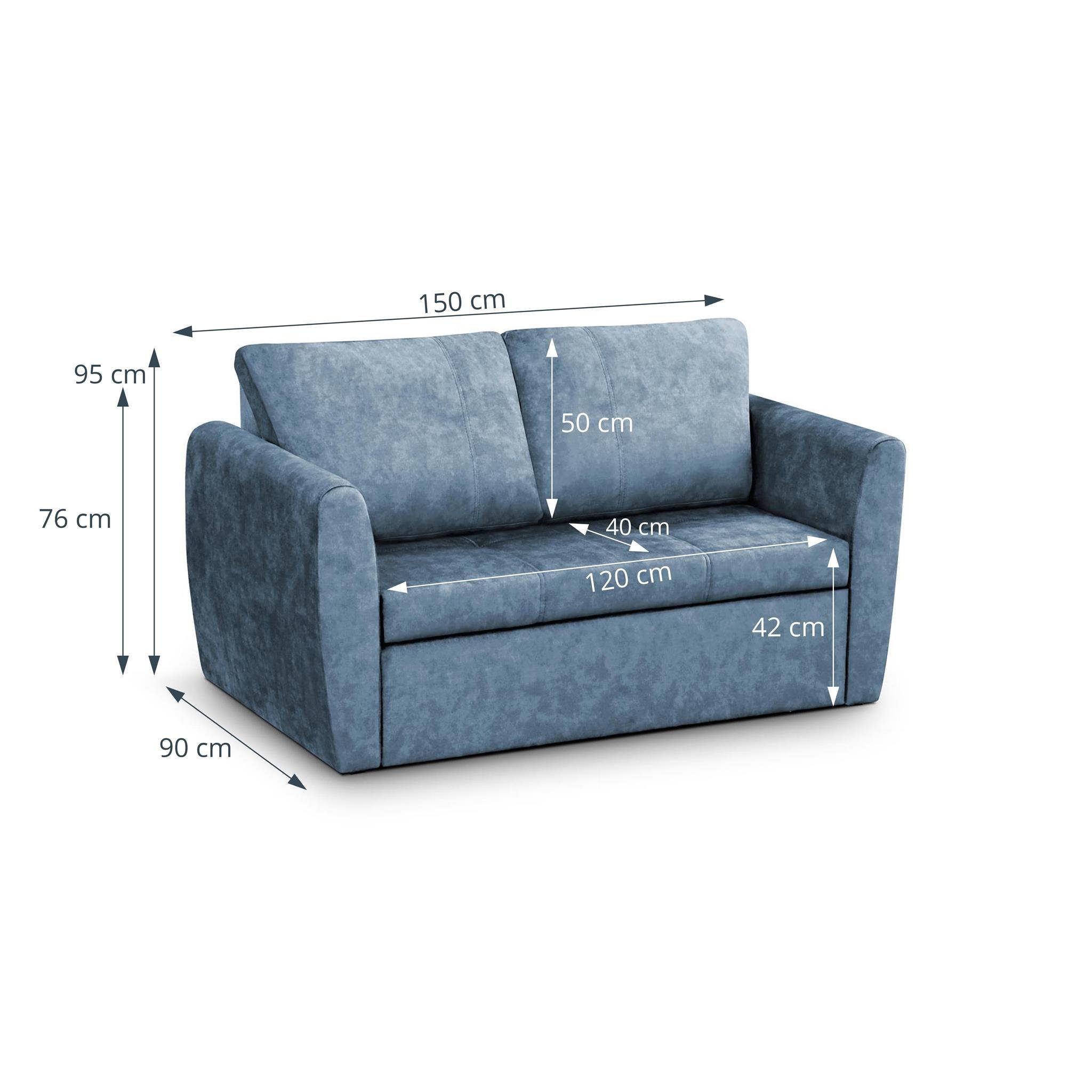 Beautysofa Schlafsofa Kamel II Liegefläche 188×122 cm, Bettkasten und Schla günstig online kaufen