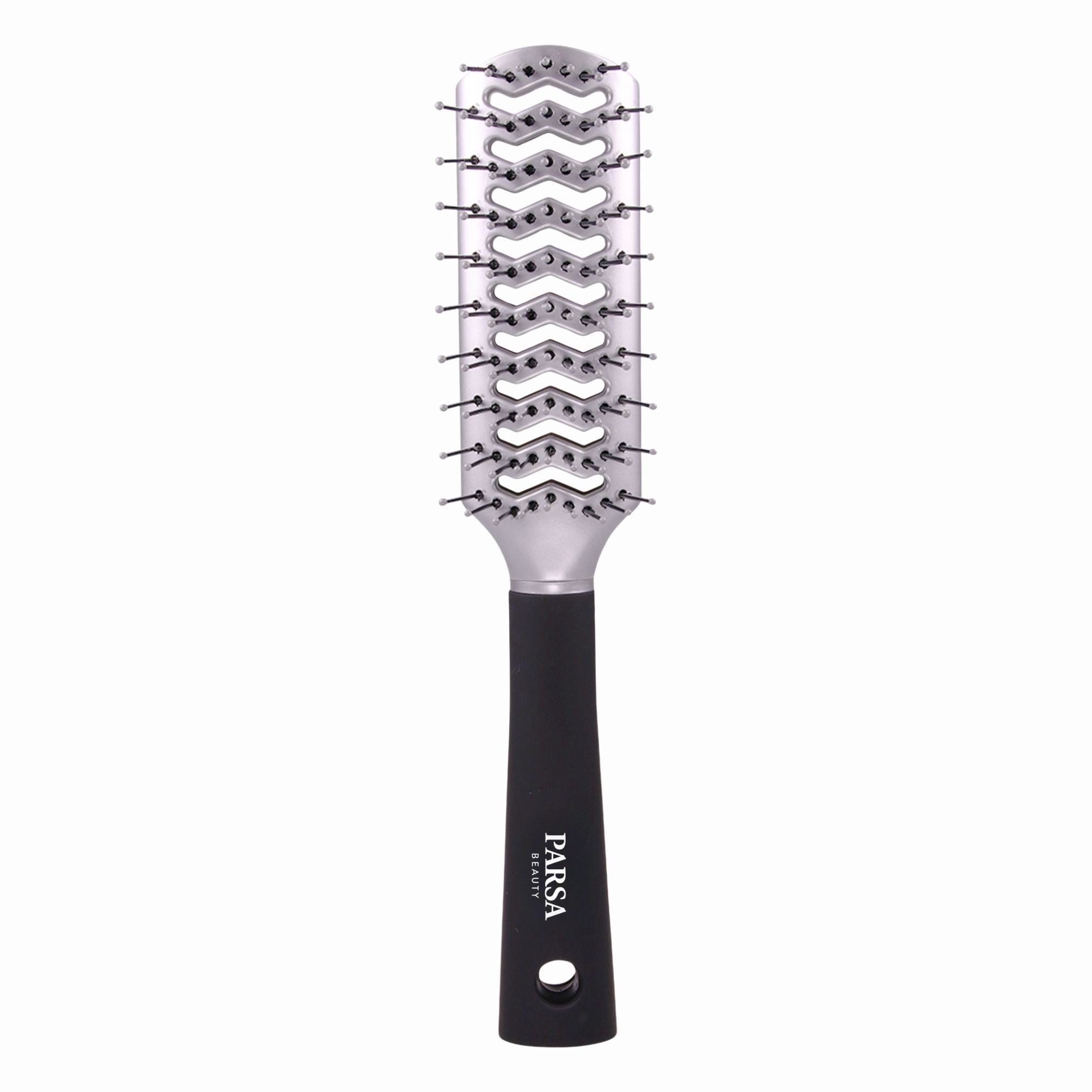 PARSA Beauty Haarbürste Essential Luftschlitzbürste Silber, schnelles Trocknen & Entwirren