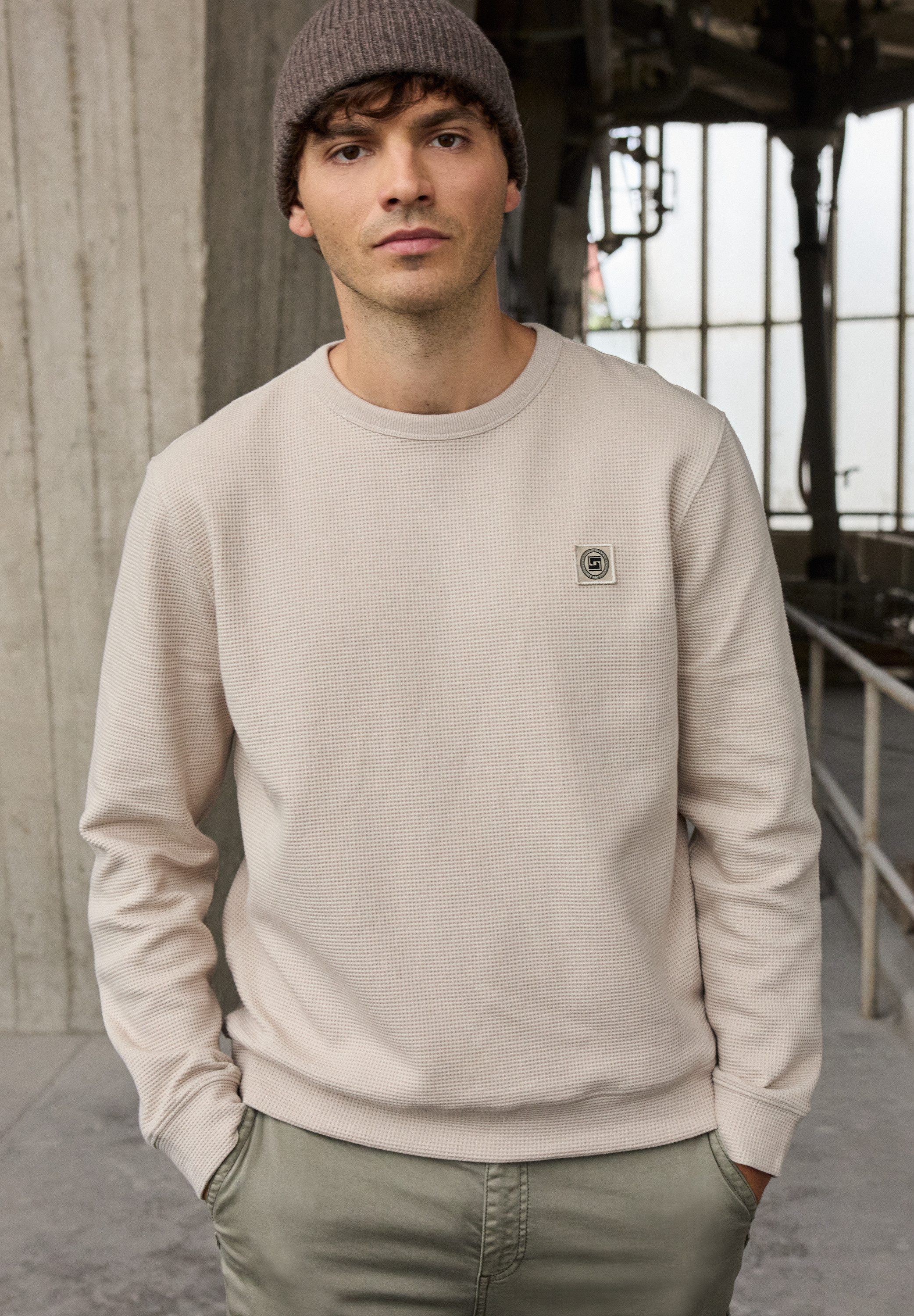 STREET ONE MEN Sweatshirt mit 3D Struktur