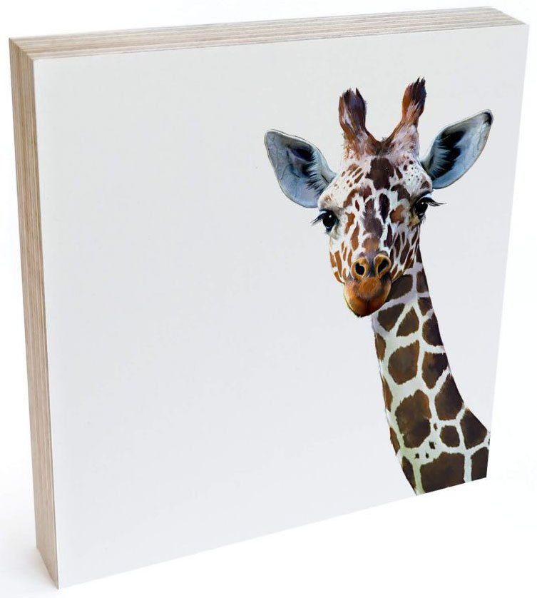 Wall-Art Holzbild Tischdeko Giraffe Holzbild, (1 St)