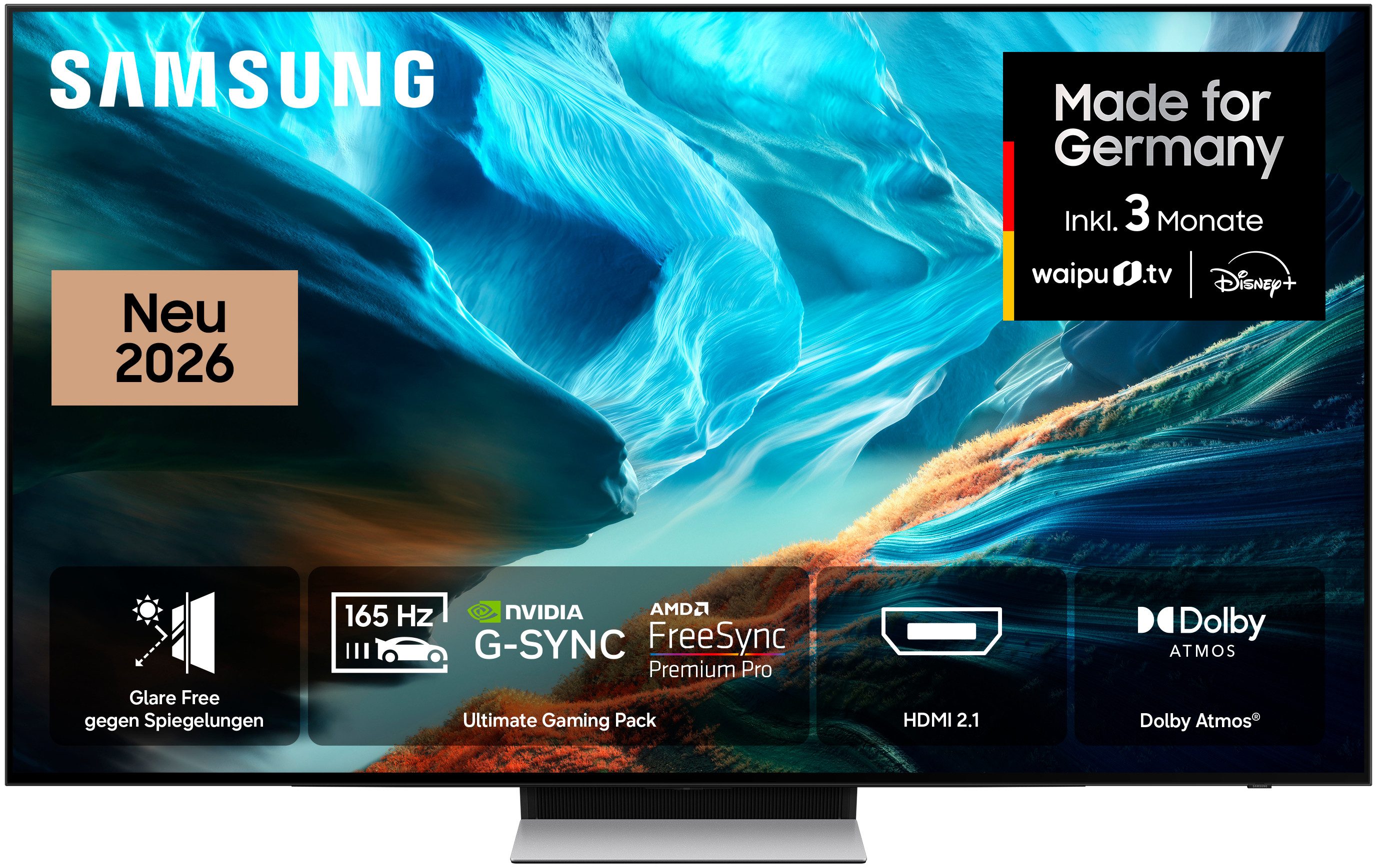 Samsung GQ55S90HAE OLED-Fernseher (138 cm/55 Zoll, 4K Ultra HD, Smart-TV, Antireflexion mit Glare Free, OLED HDR+, Gaming mit 165Hz, HDMI 2.1)