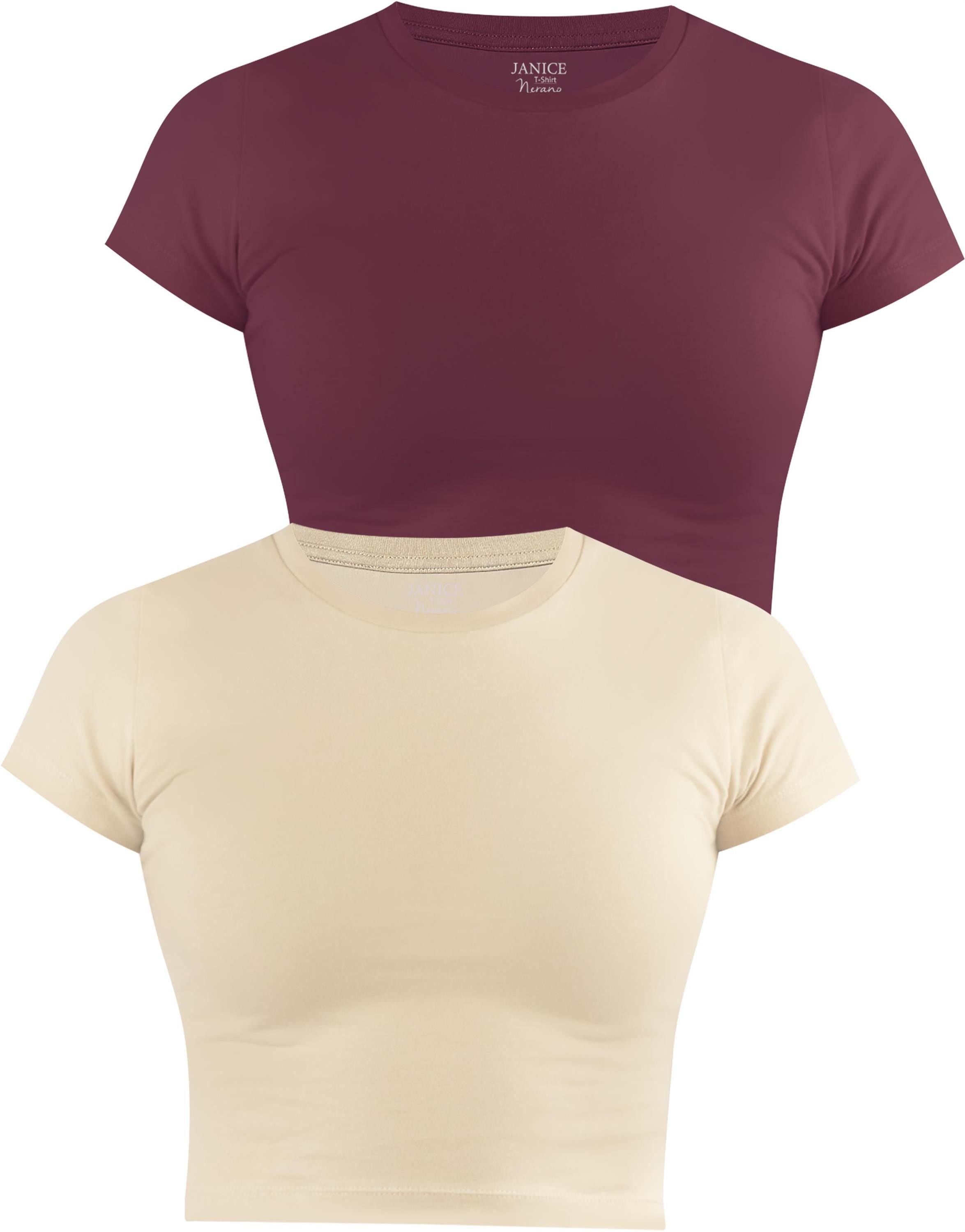 Janice Kurzarmshirt 2 x Damen crop günstig online kaufen