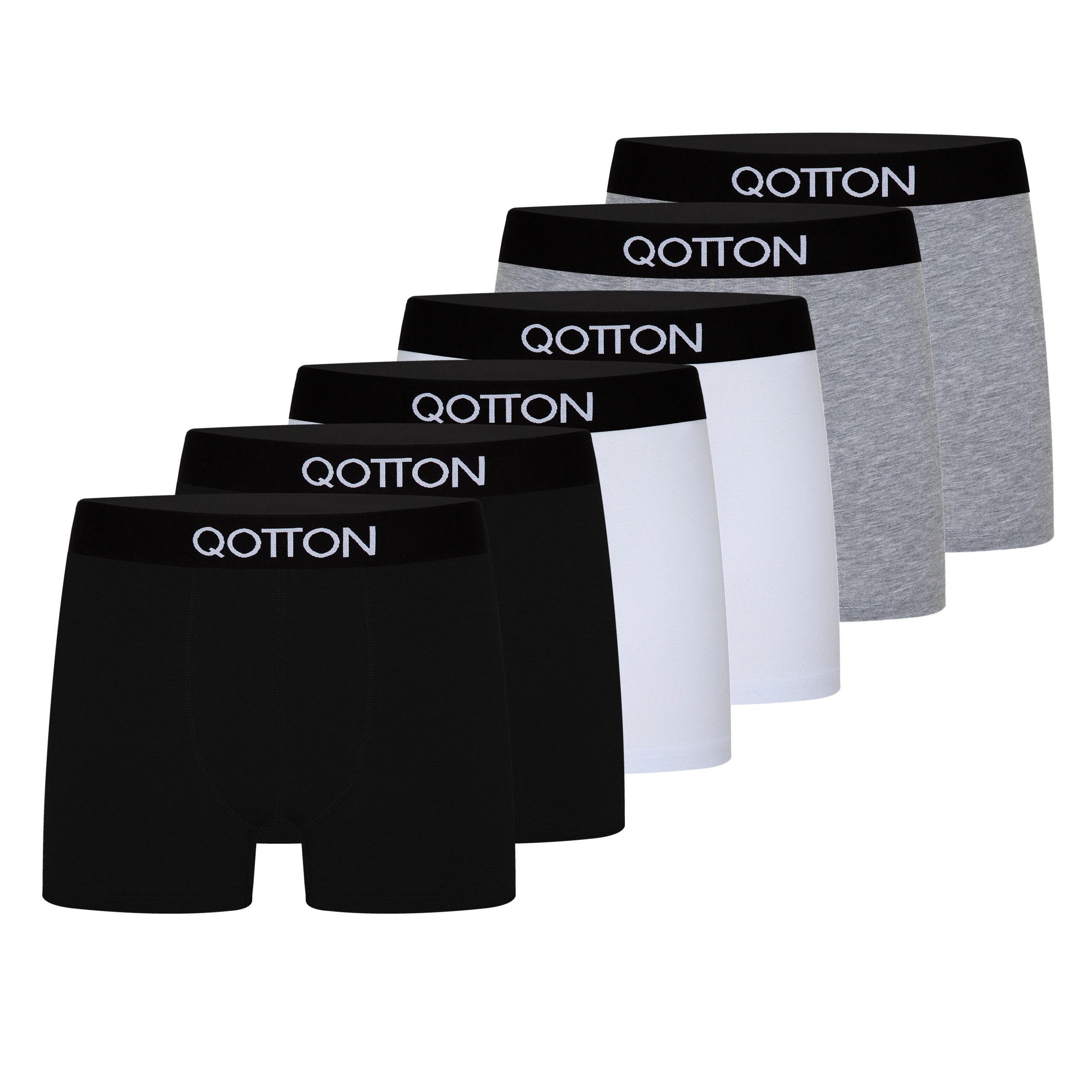 Qotton Boxershorts 6er-Pack Boxershort Unterwäsche ohne kratzenden Zettel günstig online kaufen